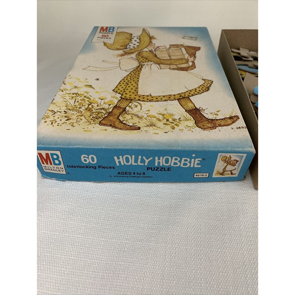 Vintage Milton Bradley Holly Hobbie 60 Piece Puzzle  1976 Blue 4676-2‎ Complete - Picture 4 of 4